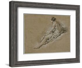 A Seated Nude Female-Francois Boucher-Framed Giclee Print