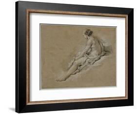 A Seated Nude Female-Francois Boucher-Framed Giclee Print