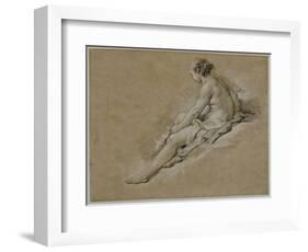 A Seated Nude Female-Francois Boucher-Framed Giclee Print