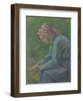 A Seated Peasant Woman, 1885-Camille Pissarro-Framed Giclee Print