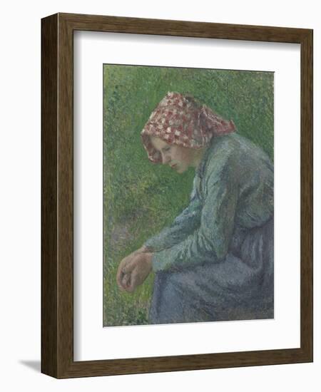 A Seated Peasant Woman, 1885-Camille Pissarro-Framed Giclee Print