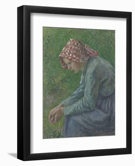 A Seated Peasant Woman, 1885-Camille Pissarro-Framed Giclee Print