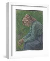 A Seated Peasant Woman, 1885-Camille Pissarro-Framed Giclee Print