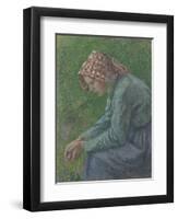 A Seated Peasant Woman, 1885-Camille Pissarro-Framed Premium Giclee Print