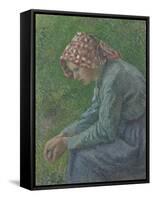 A Seated Peasant Woman, 1885-Camille Pissarro-Framed Stretched Canvas