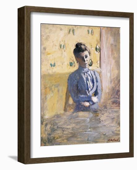 A Seated Woman in Blue; Femme En Bleu Assise-Edouard Vuillard-Framed Giclee Print