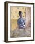 A Seated Woman in Blue; Femme En Bleu Assise-Edouard Vuillard-Framed Giclee Print