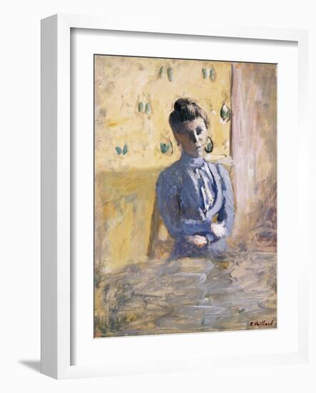 A Seated Woman in Blue; Femme En Bleu Assise-Edouard Vuillard-Framed Giclee Print