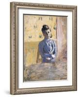 A Seated Woman in Blue; Femme En Bleu Assise-Edouard Vuillard-Framed Giclee Print