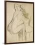 A Seated Woman Styling Her Hair-Edgar Degas-Framed Giclee Print