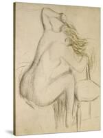 A Seated Woman Styling Her Hair-Edgar Degas-Stretched Canvas