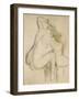 A Seated Woman Styling Her Hair-Edgar Degas-Framed Giclee Print