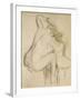 A Seated Woman Styling Her Hair-Edgar Degas-Framed Giclee Print