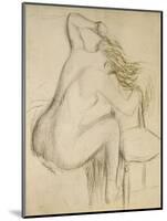 A Seated Woman Styling Her Hair-Edgar Degas-Mounted Giclee Print