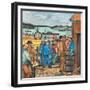 A Seattle, Washington Harbor Scene of a Tanker Strike with Police and Pickets Nearing a Clash-Ronald Ginther-Framed Giclee Print