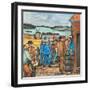 A Seattle, Washington Harbor Scene of a Tanker Strike with Police and Pickets Nearing a Clash-Ronald Ginther-Framed Giclee Print