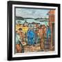 A Seattle, Washington Harbor Scene of a Tanker Strike with Police and Pickets Nearing a Clash-Ronald Ginther-Framed Giclee Print