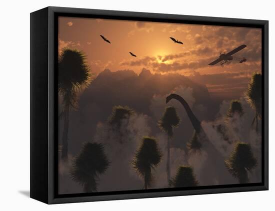 A Secret Lost World Where Time Stands Still and Dinosaurs Roam Freely-Stocktrek Images-Framed Stretched Canvas
