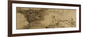 A Section from "16 Luohans" a Dragon Emerging from the Clouds and Confronting the Luohan-Shike-Framed Giclee Print