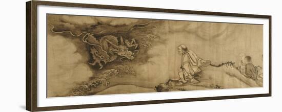 A Section from "16 Luohans" a Dragon Emerging from the Clouds and Confronting the Luohan-Shike-Framed Giclee Print
