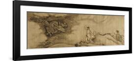 A Section from "16 Luohans" a Dragon Emerging from the Clouds and Confronting the Luohan-Shike-Framed Giclee Print