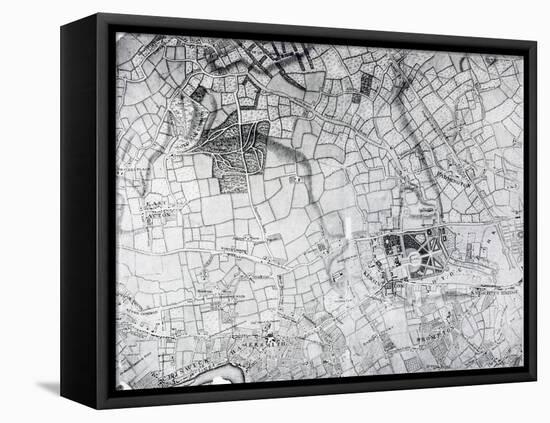 A Section of a Sheet from the Survey of London and its Environs, 1741-5, pub. 1769-John Rocque-Framed Stretched Canvas