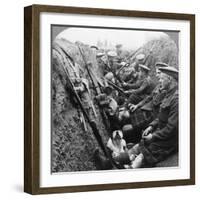 A Section of Seaforth Highlanders Snatching a Moments Respite, World War I, C1914-C1918-null-Framed Photographic Print