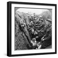 A Section of Seaforth Highlanders Snatching a Moments Respite, World War I, C1914-C1918-null-Framed Photographic Print