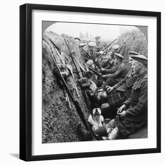 A Section of Seaforth Highlanders Snatching a Moments Respite, World War I, C1914-C1918-null-Framed Photographic Print