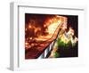 A Section of the Great Wall of China is Illuminated by 650 Floodlights-null-Framed Photographic Print