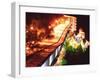 A Section of the Great Wall of China is Illuminated by 650 Floodlights-null-Framed Photographic Print