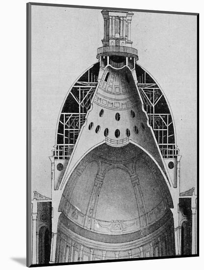 'A sectional drawing of Sir Christopher Wren's great dome', c1934-Unknown-Mounted Giclee Print