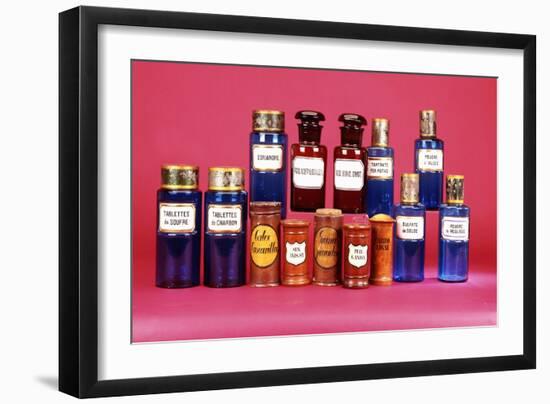 A Selection of 19th Century Drug Containers-null-Framed Giclee Print