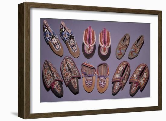 A Selection of American Indian Moccasins-null-Framed Giclee Print