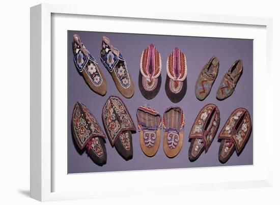 A Selection of American Indian Moccasins-null-Framed Giclee Print