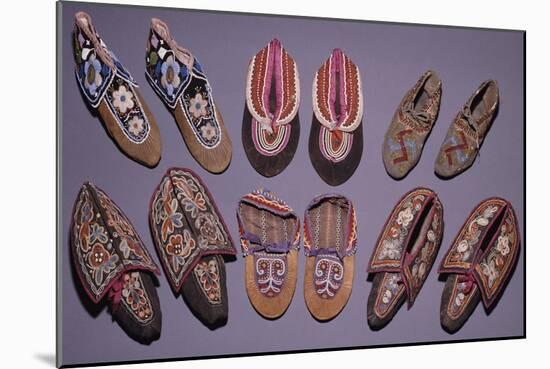 A Selection of American Indian Moccasins-null-Mounted Giclee Print