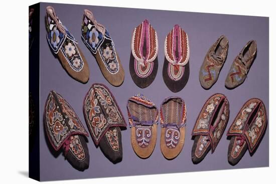 A Selection of American Indian Moccasins-null-Stretched Canvas