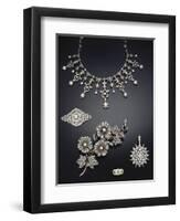 A Selection of Antique Diamond Jewellery Dating from Circa 1890-null-Framed Giclee Print