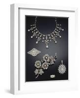 A Selection of Antique Diamond Jewellery Dating from Circa 1890-null-Framed Giclee Print