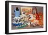 A Selection of Beatles Memorabilia, 1960s-null-Framed Giclee Print