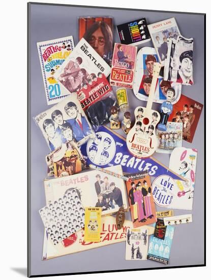 A Selection of Beatles Memorabilia, 1960s-null-Mounted Giclee Print