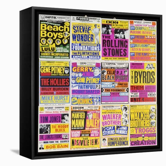 A Selection of British Concert Posters, 1960s-null-Framed Stretched Canvas