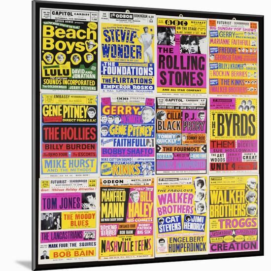A Selection of British Concert Posters, 1960s-null-Mounted Giclee Print