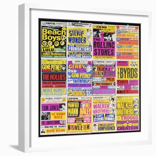 A Selection of British Concert Posters, 1960s-null-Framed Giclee Print