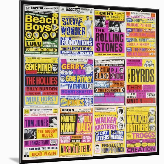 A Selection of British Concert Posters, 1960s-null-Mounted Giclee Print