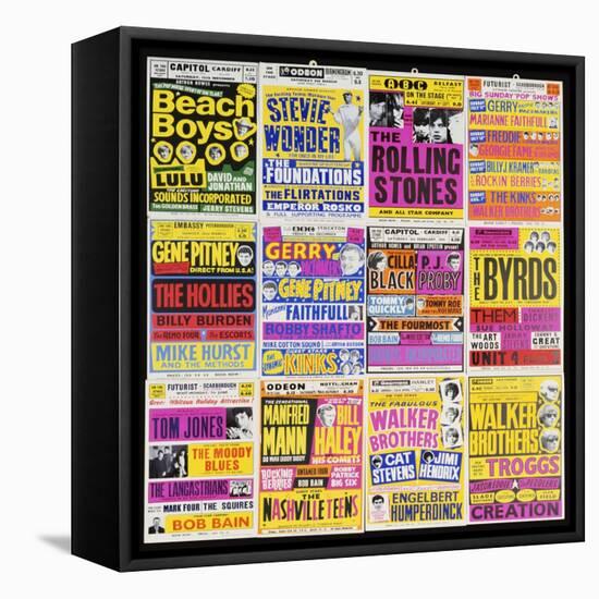 A Selection of British Concert Posters, 1960s-null-Framed Stretched Canvas