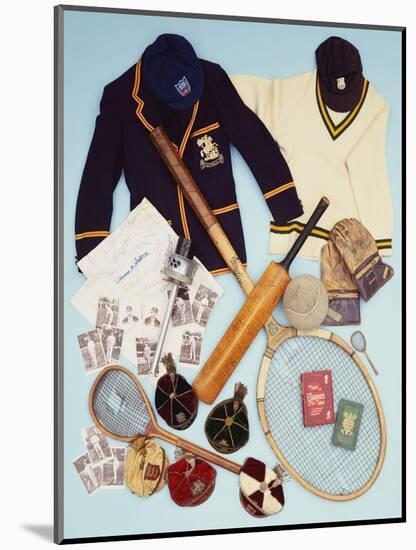 A Selection of Cricket and Tennis Sporting Memorabilia-null-Mounted Giclee Print