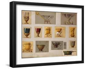 A Selection of Designs from the House of Faberge Including Bowls Goblets Cups and Tumblers-null-Framed Giclee Print