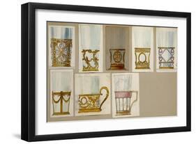 A Selection of Designs from the House of Faberge, Including Tumbler Holders and Tea-Glass Holders-null-Framed Giclee Print