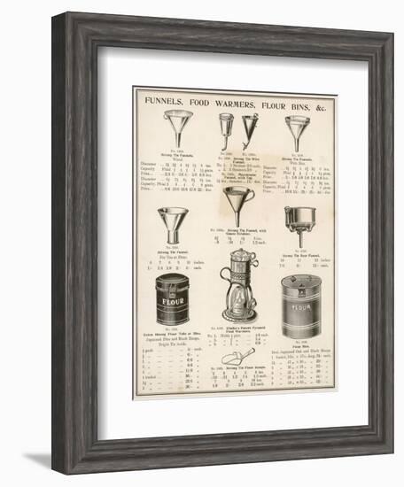 A Selection of Funnels, Food Warmers and Flour Bins-null-Framed Art Print
